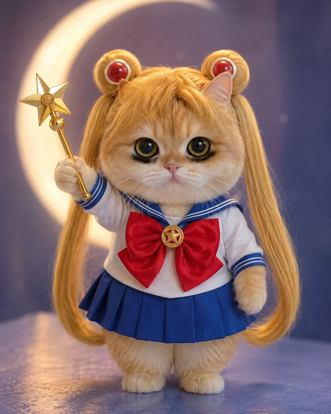 Sailor Moon Cosplay with detailed pet cosplay styling, costume details, and a playful character portrait mood