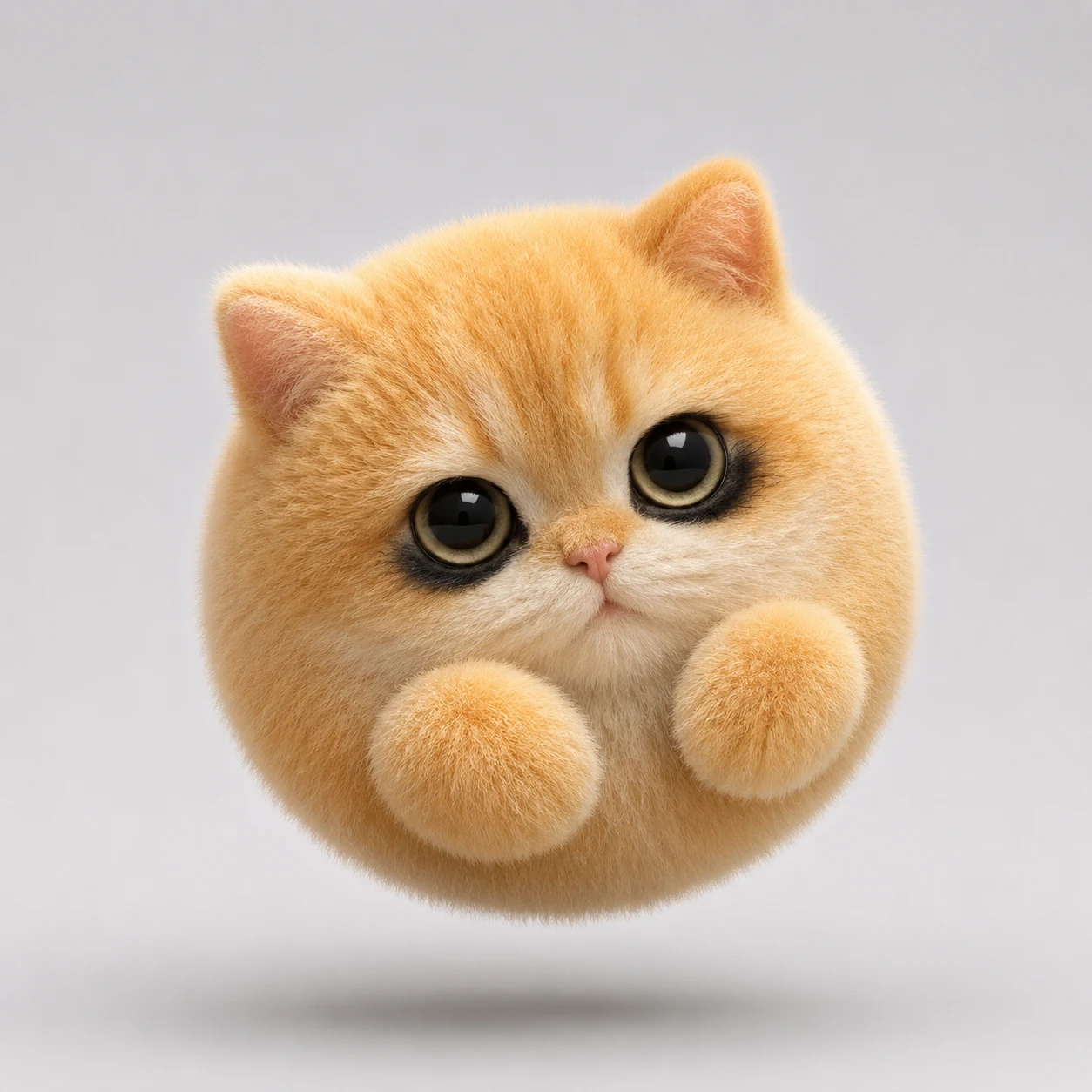 Fluffy Orange Cat as a cute 3D pet figure with toy-like texture and collectible charm